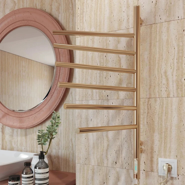 Roterbar El Håndklædetørrer 65 W Balnea Guld Blank