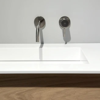 Dobbelt Underskab <strong>Ekskär</strong>  Eg Mat 160 cm med Corian Vask Venstre Hvid Mat