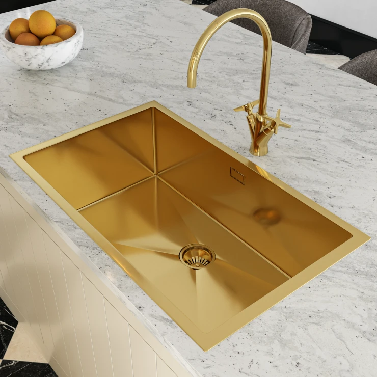 Køkkenarmatur Avento Guld Mat