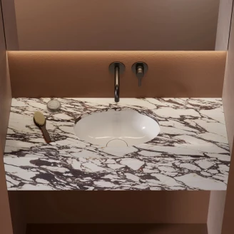 Omnires Håndvask <strong>Shell M+</strong>  Hvid Blank 38x25 cm