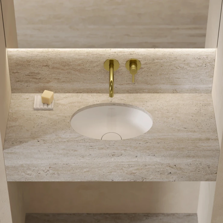 Omnires Håndvask Shell M+ Hvid Mat 38x25 cm