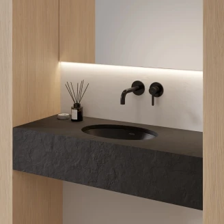 Omnires Håndvask <strong>Shell M+</strong>  Sort Lava Mat 38x25 cm