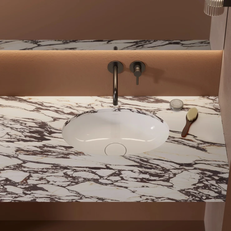 Omnires Håndvask Shell M+ Hvid Blank 48x31 cm