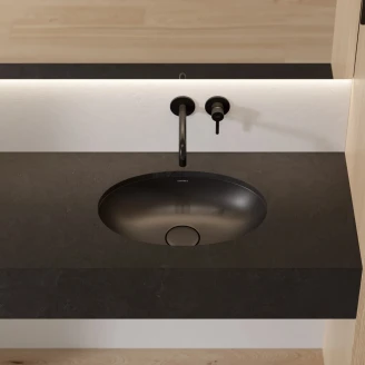 Omnires Håndvask <strong>Shell M+</strong>  Sort Lava Mat 48x31 cm