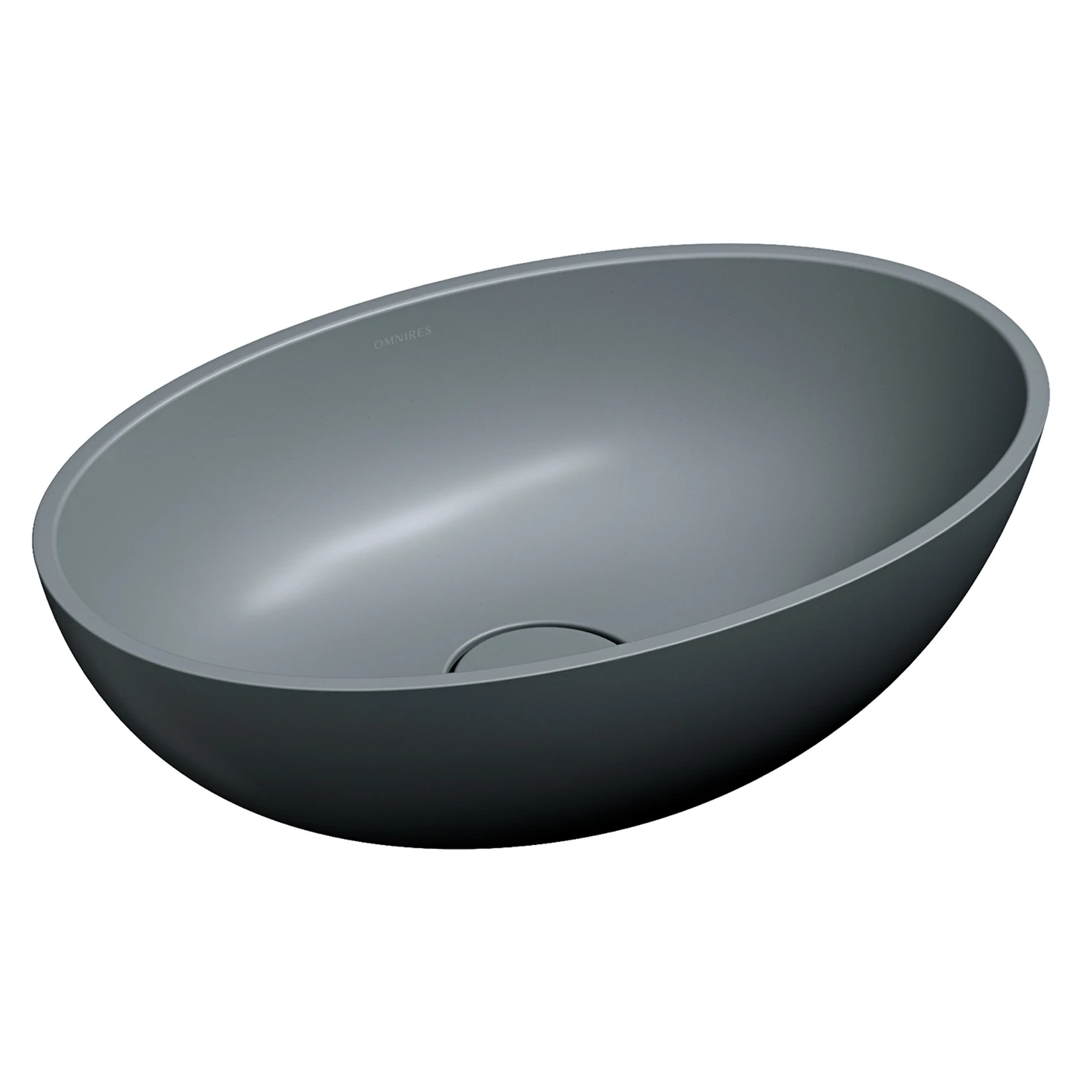 Omnires Håndvask Shell M+ Askgrå Mat 50x32 cm