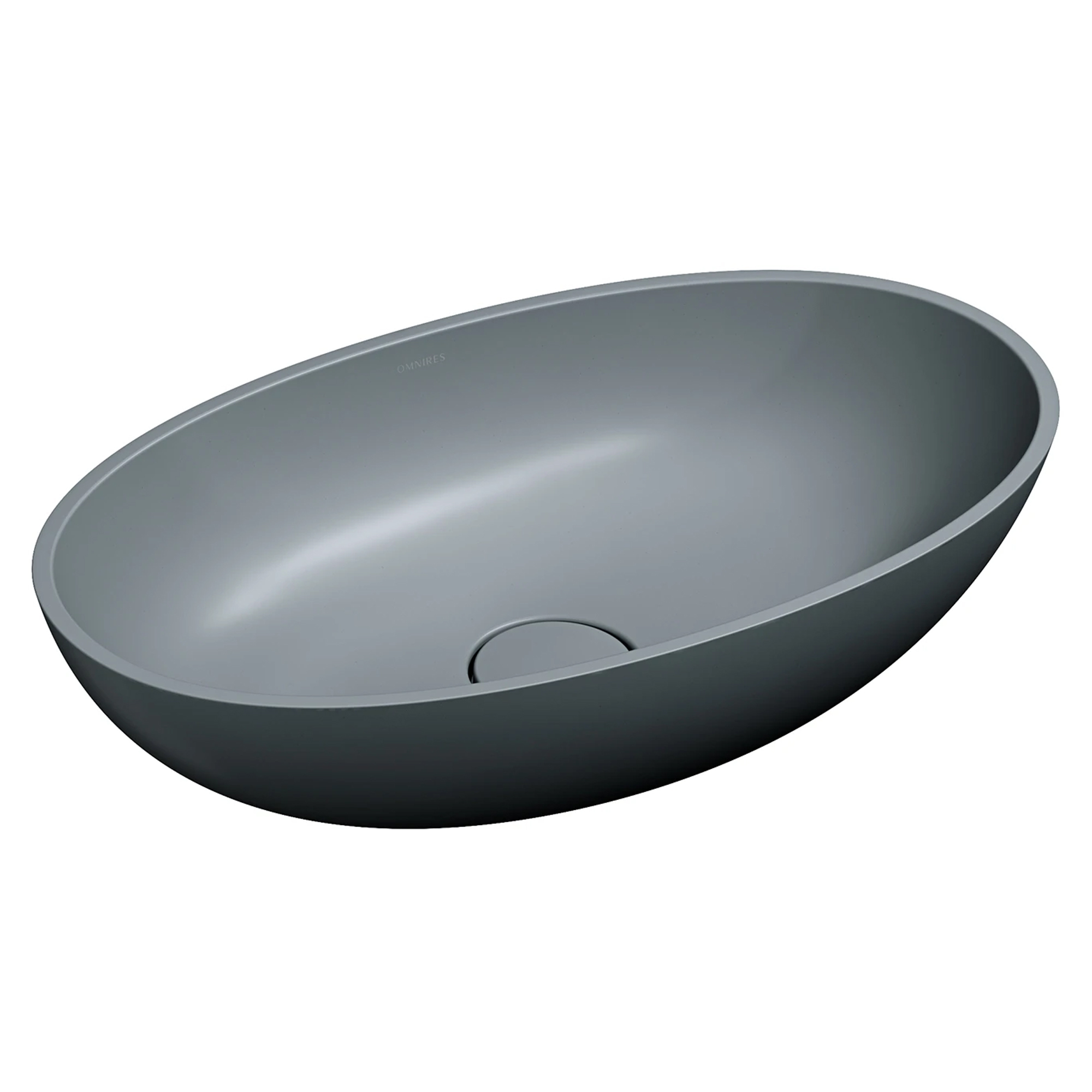 Omnires Håndvask Shell M+ Askgrå Mat 60x35 cm