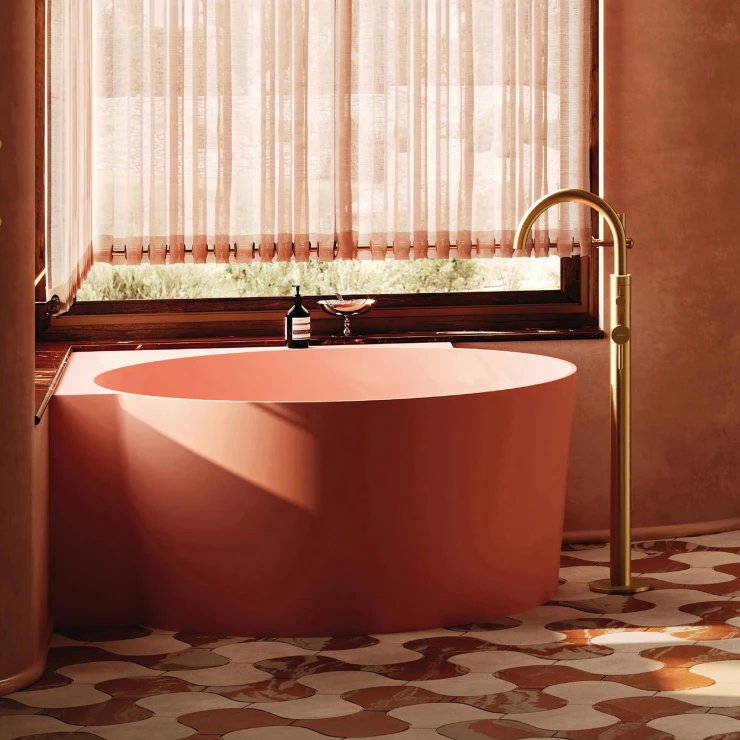 Omnires Badekar Ovo M+ Koral Mat 120x120 cm