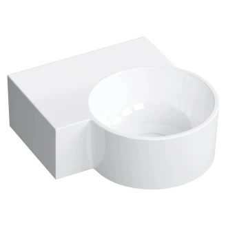 Omnires Væghængt Håndvask <strong>Ovo M+</strong>  Hvid Blank 33x34 cm Venstre