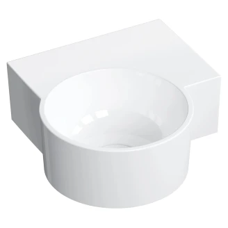 Omnires Væghængt Håndvask <strong>Ovo M+</strong>  Hvid Blank 33x34 cm Højre