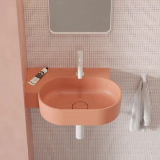 Omnires Væghængt Håndvask <strong>Ovo M+</strong>  Koral Mat 55x36 cm Venstre