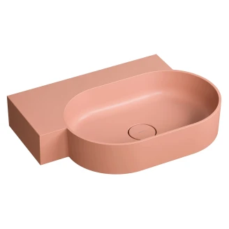 Omnires Væghængt Håndvask <strong>Ovo M+</strong>  Koral Mat 64x44 cm Venstre