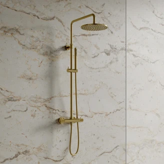 Omnires Brusesæt Contour Guld Mat med Termostat