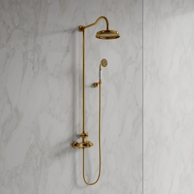 Omnires Brusesæt Armance Guld Mat med Termostat