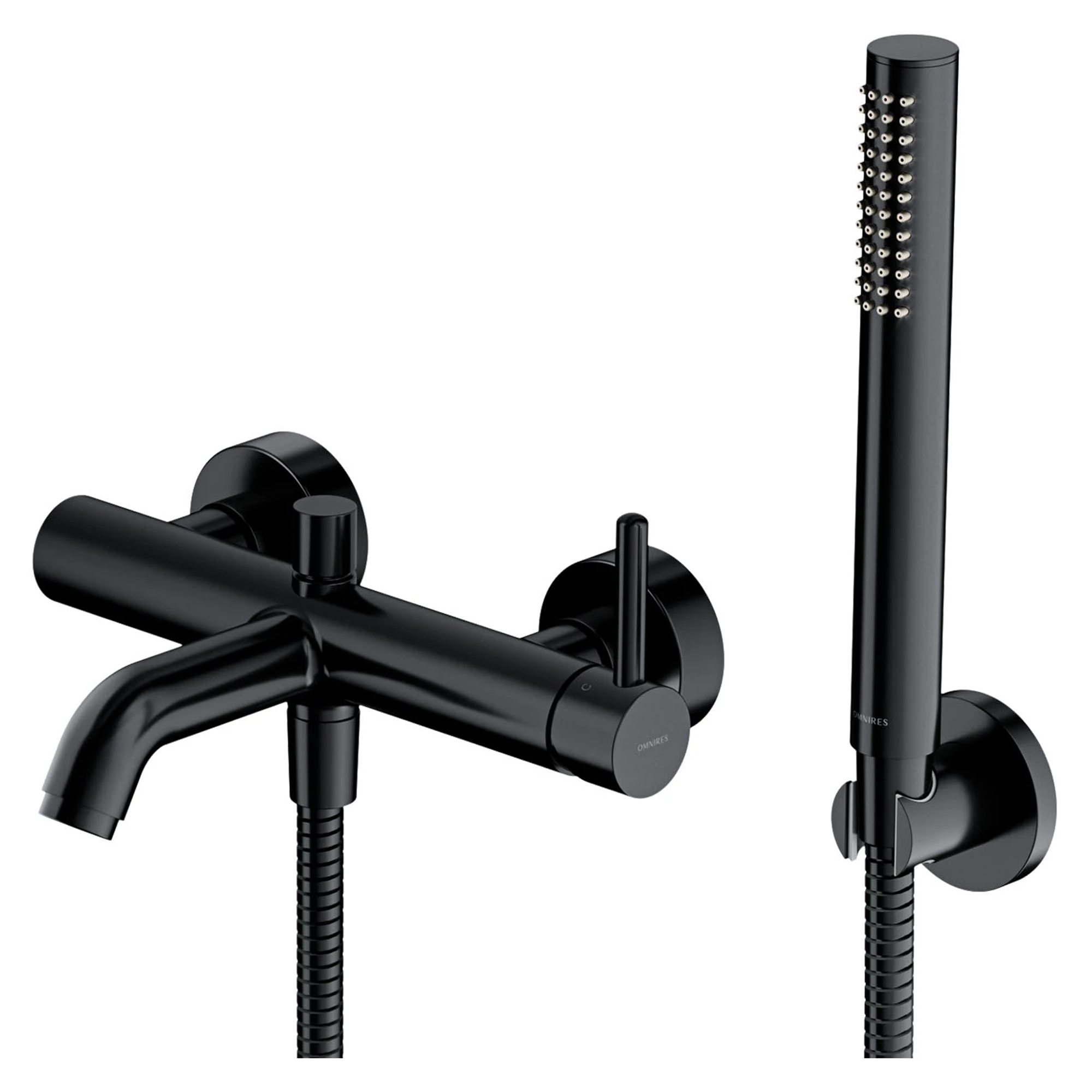 Omnires Badekarsarmatur med Brusesæt Y Sort Mat