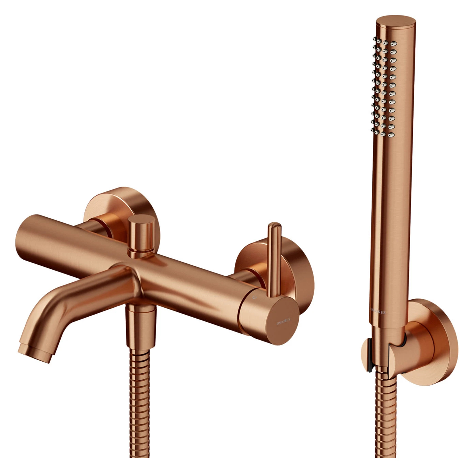 Omnires Badekarsarmatur med Brusesæt Y Kobber Mat