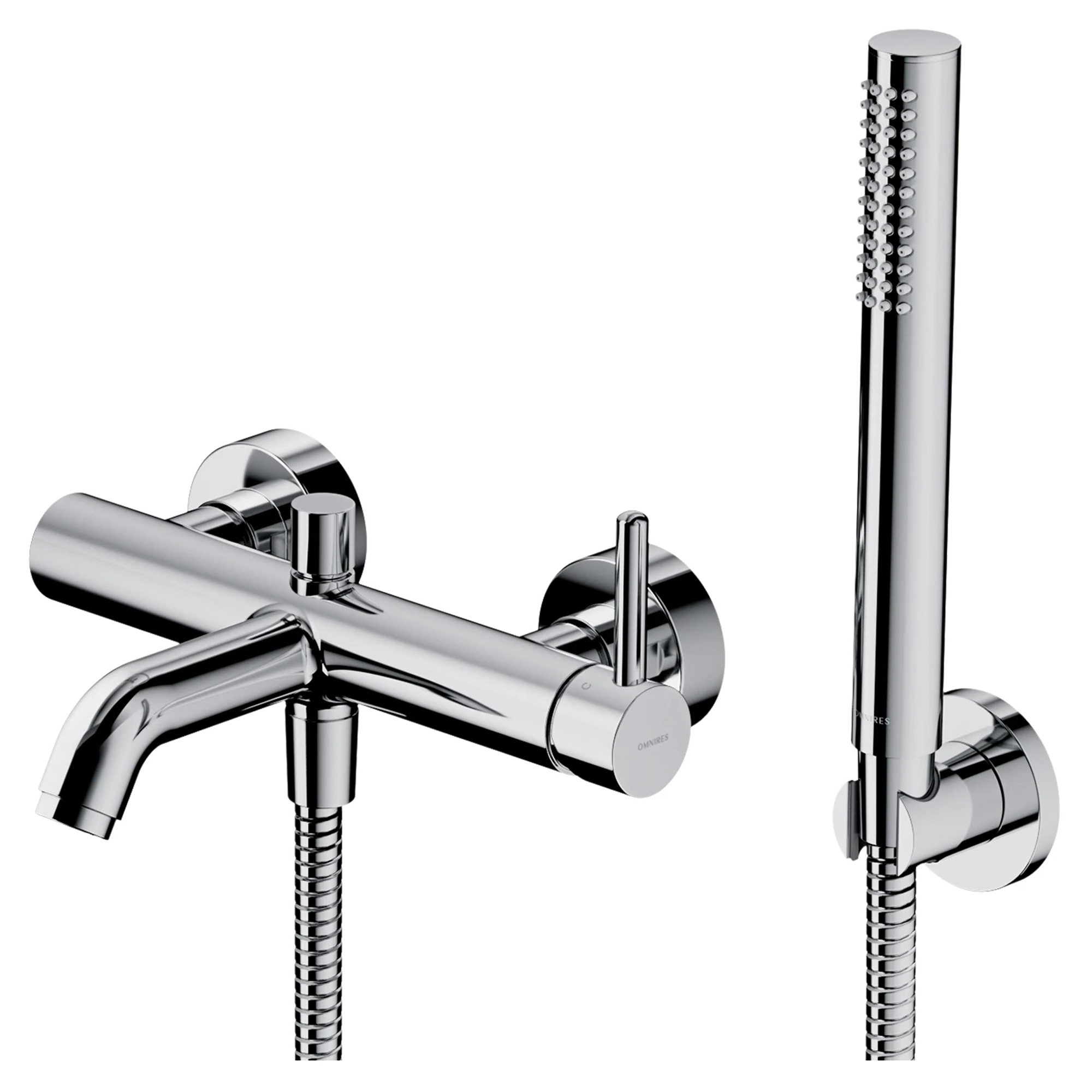 Omnires Badekarsarmatur med Brusesæt Y Krom Blank