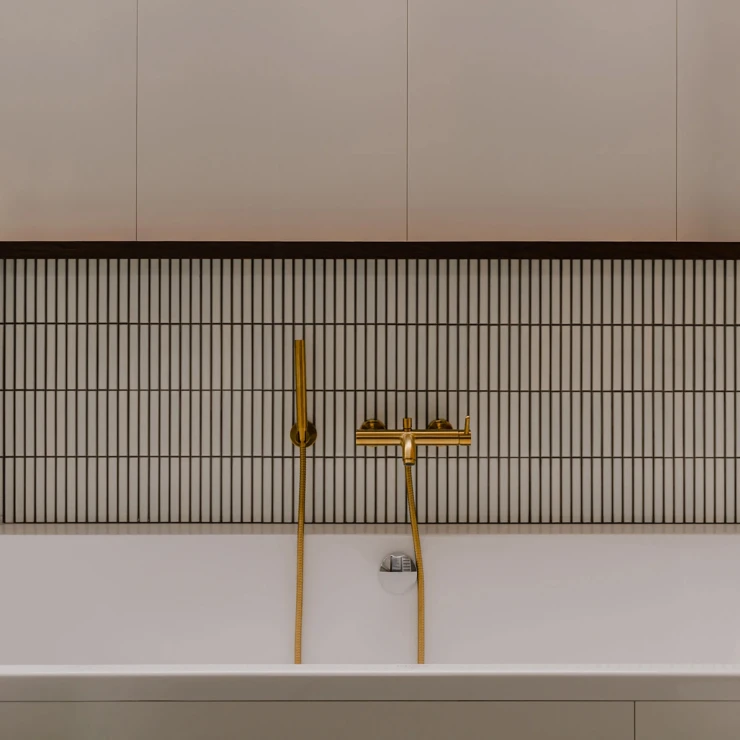 Omnires Badekarsarmatur med Brusesæt Y Guld Mat