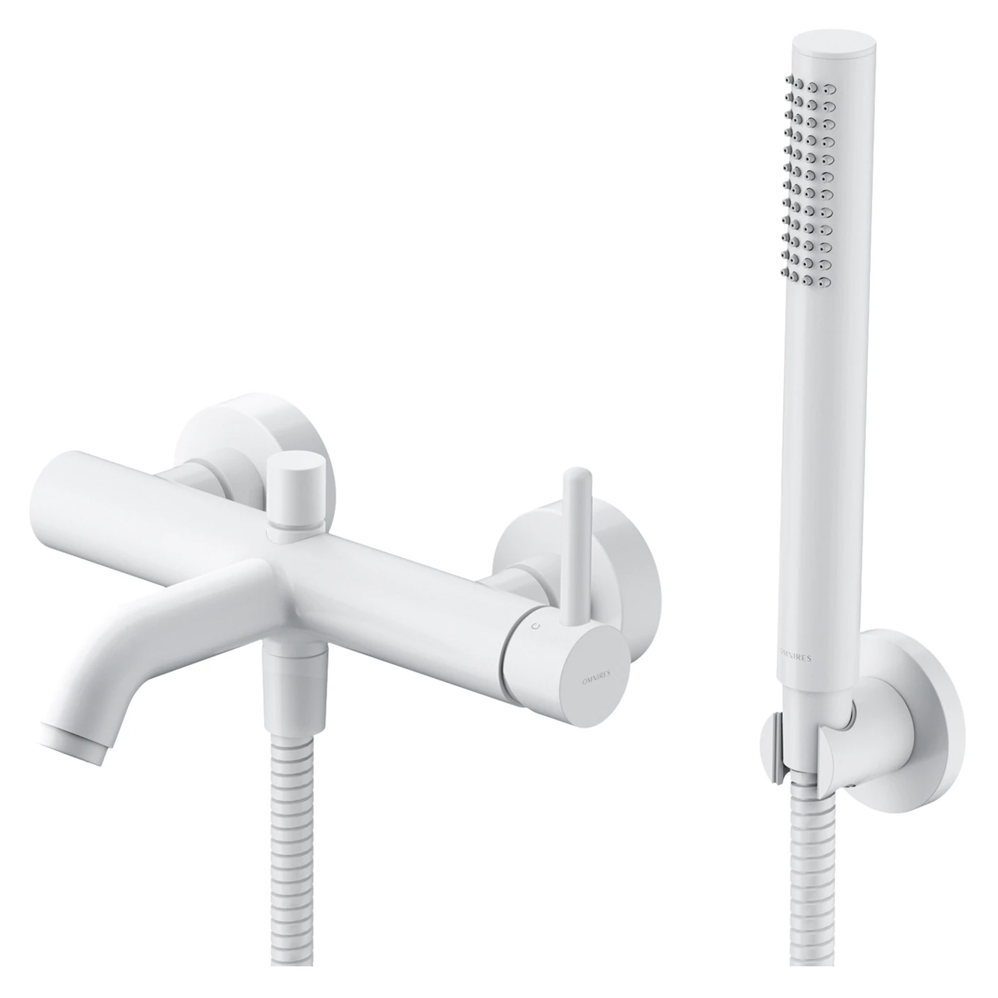 Omnires Badekarsarmatur med Brusesæt Y Hvid Mat