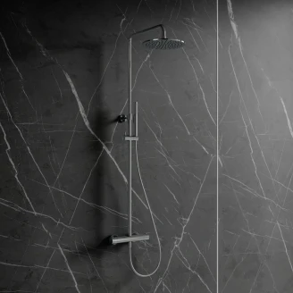 Omnires Brusesæt <strong>Y</strong>  Krom Blank med Termostat