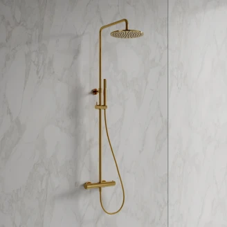 Omnires Brusesæt <strong>Y</strong> Guld Blank med Termostat