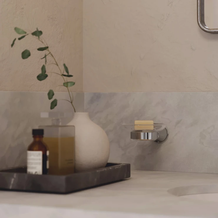 Omnires Sæbeskål Art Line Krom Blank