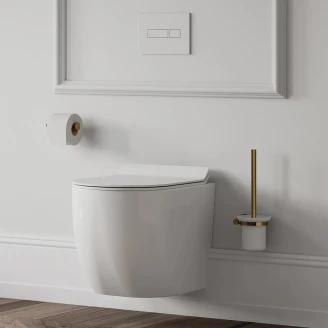 Omnires Vægmonteret Toiletbørste <strong>Modern Project</strong>  Guld Blank