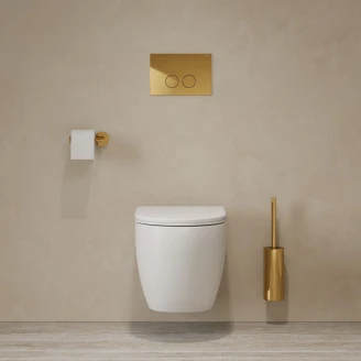 Omnires Vægmonteret Toiletbørste <strong>Modern Project</strong>  Guld Blank