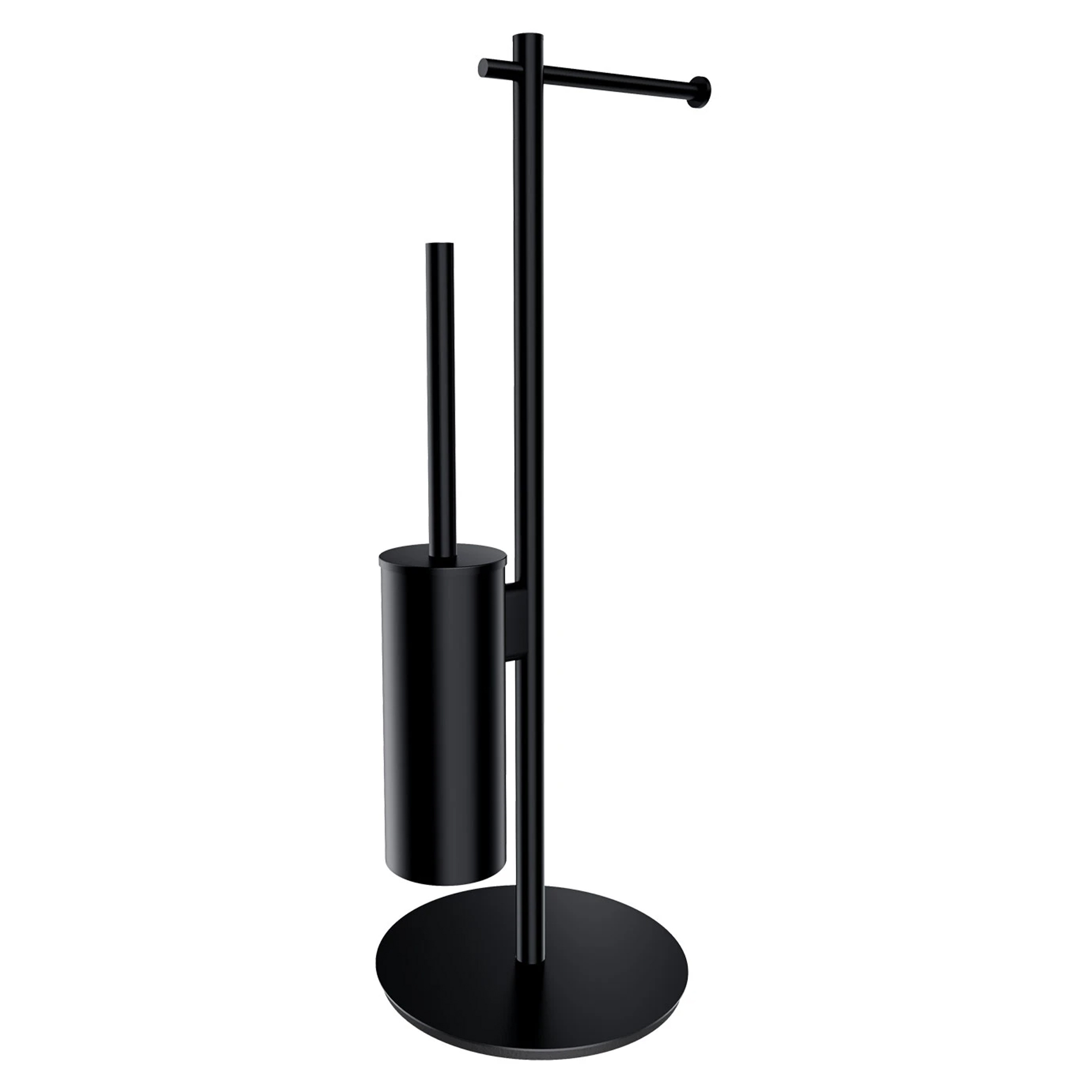 Omnires Toiletpapirholder & Børste Modern Project Sort Mat