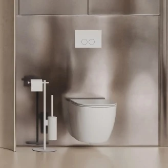 Omnires Toiletpapirholder & Børste <strong>Modern Project</strong>  Hvid Mat