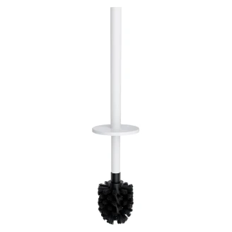 Omnires Toiletpapirholder & Børste med Hylde <strong>Modern Project</strong>  Hvid Mat