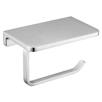 Omnires Toiletpapirholder med Hylde Uni Krom Blank