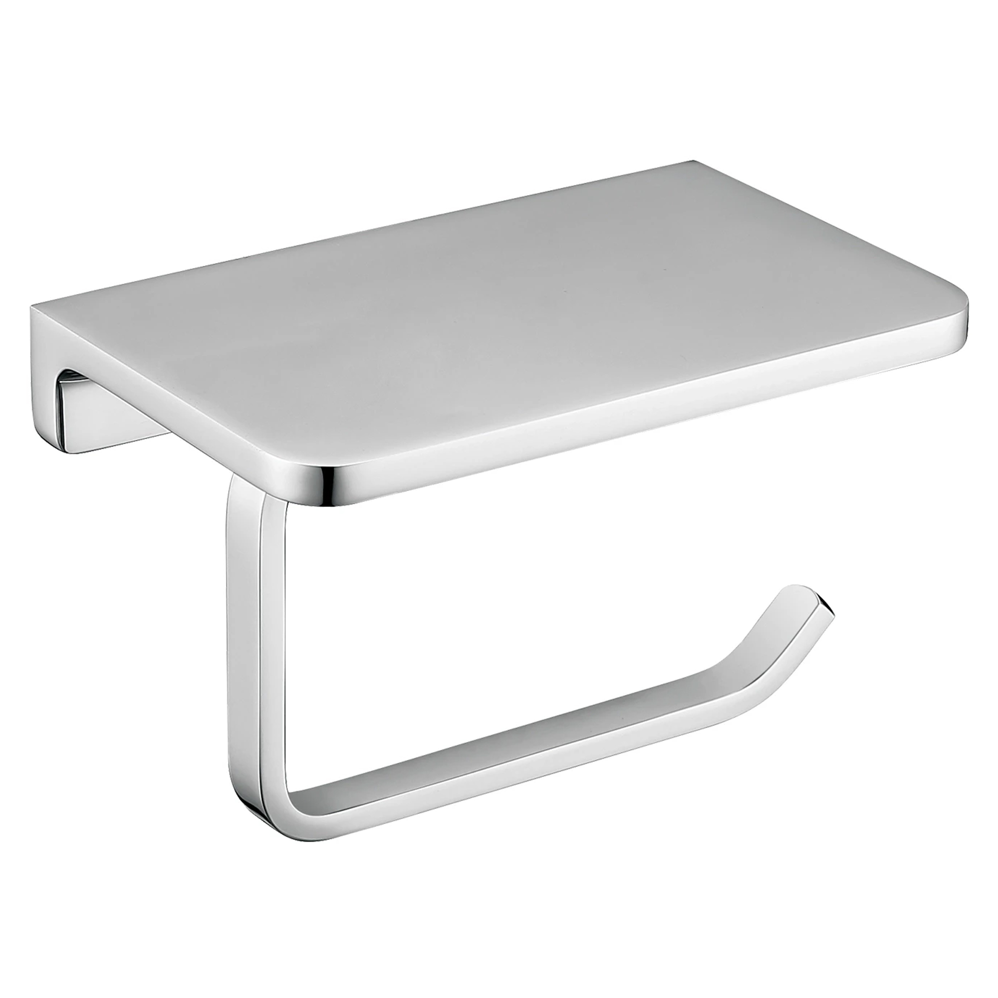 Omnires Toiletpapirholder med Hylde Uni Krom Blank