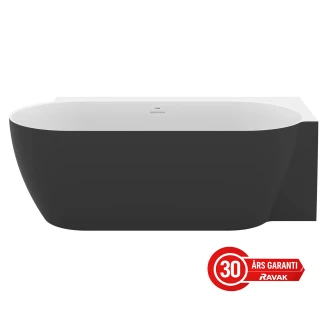 Ravak Hjørnebadekar Freedom Sort Mat 170x86 cm Højre