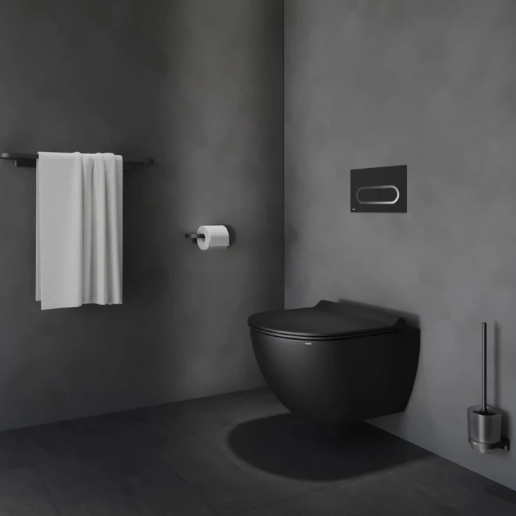 Ravak Toiletbørste Chrome Sort Mat