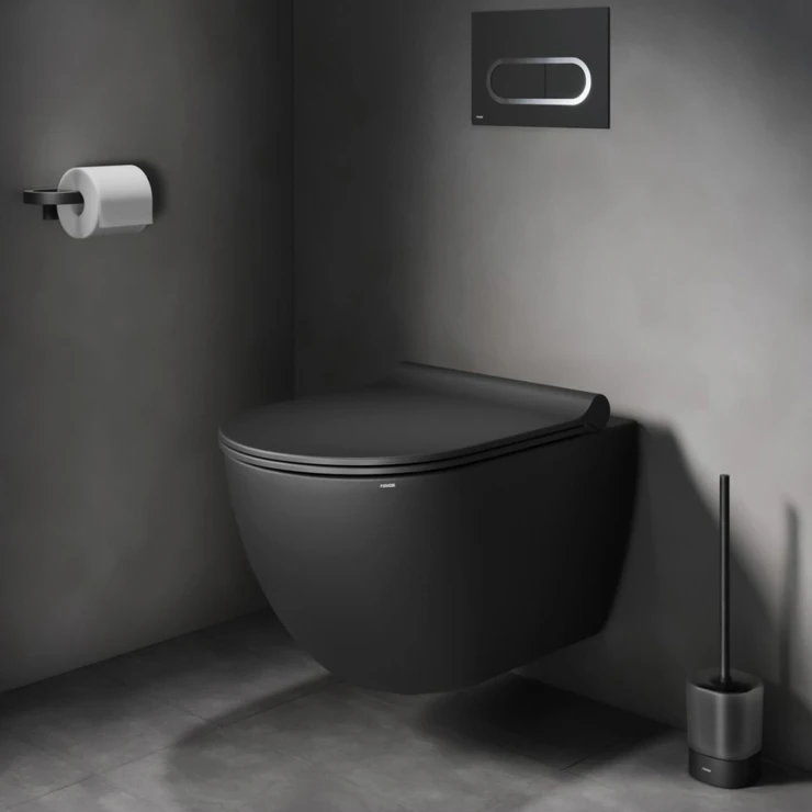 Ravak Toiletbørste Chrome Sort Mat