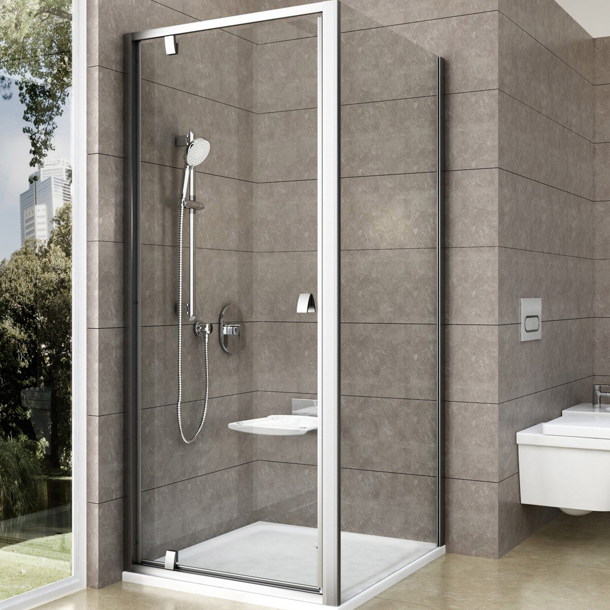 Ravak Brusehjørne Pivot 80x80 cm Krom Mat