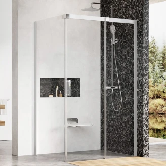 Ravak Brusehjørne Matrix 100x100 cm Krom Mat Højre