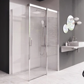 Ravak Brusehjørne Matrix 110x80 cm Krom Blank Højre