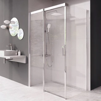 Ravak Brusehjørne Matrix 120x80 cm Krom Blank Venstre