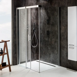 Ravak Brusehjørne Matrix 120x90 cm Krom Mat Venstre