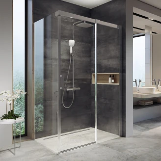 Ravak Brusehjørne Matrix 120x90 cm Krom Blank Højre