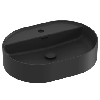 Ravak Håndvask <strong>Ceramic Slim</strong>  Oval Sort Mat 55 cm med Hylde
