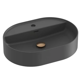 Ravak Håndvask <strong>Ceramic Slim</strong>  Oval Antracit Mat 55 cm med Hylde