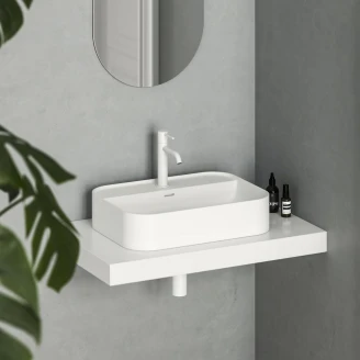 Ravak Håndvask <strong>Ceramic Slim</strong>  Rektangulær Hvid Mat 55 cm med Hylde