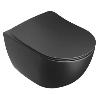 Ravak Væghængt Toilet <strong>Uni Chrome</strong>  RimOff Sort Mat