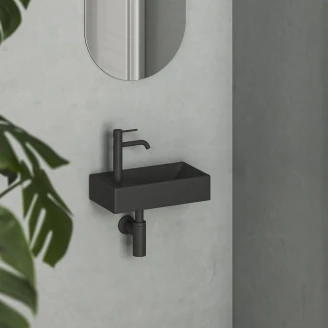 Ravak Vægmonteret Håndvask <strong>Veda Slim</strong>  Sort Mat 40 cm Venstre