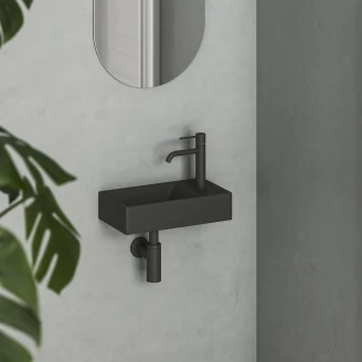 Ravak Vægmonteret Håndvask <strong>Veda Slim</strong>  Sort Mat 40 cm Højre