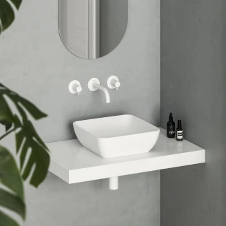 Ravak Håndvask <strong>Uni Slim</strong>  Firkant Hvid Mat 38 cm