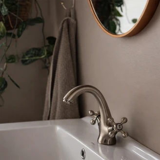 Håndvaskarmatur <strong>Bexley</strong>  Guld Mat med Bundventil