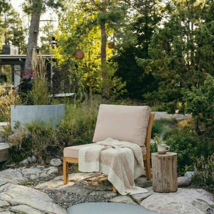 Udendørsstol Merrick Beige, Træ
